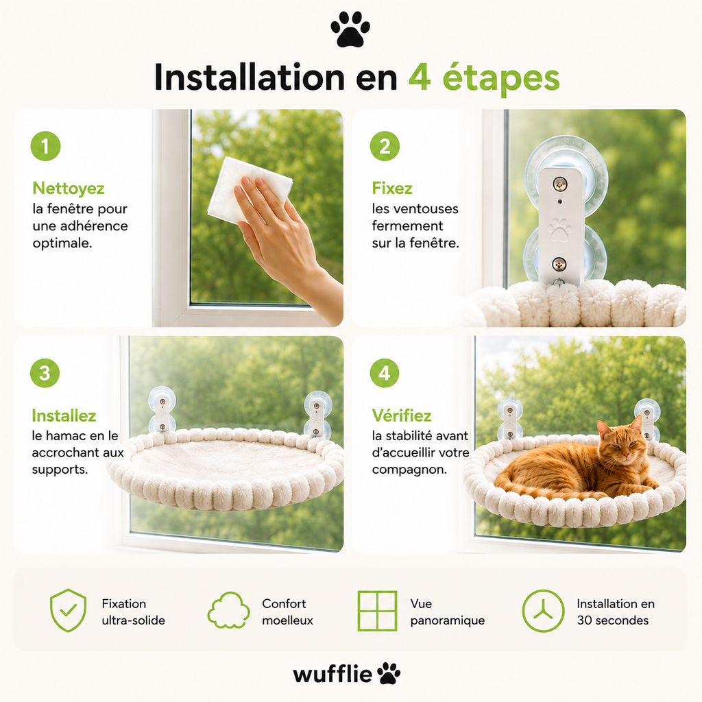 Hamac de fenêtre pour chat