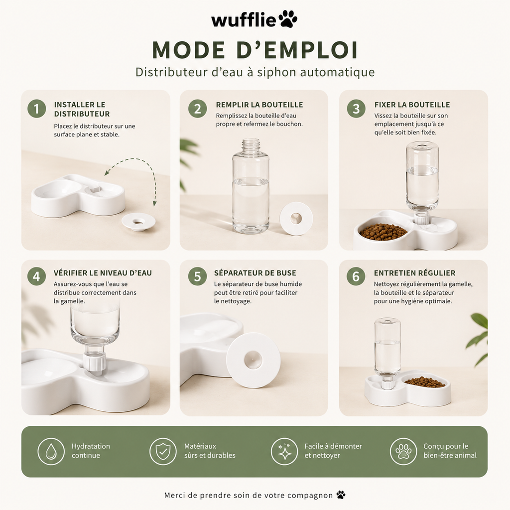 Distributeur d’eau automatique avec gamelle
