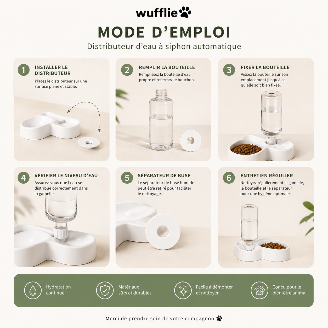 Distributeur d’eau automatique avec gamelle